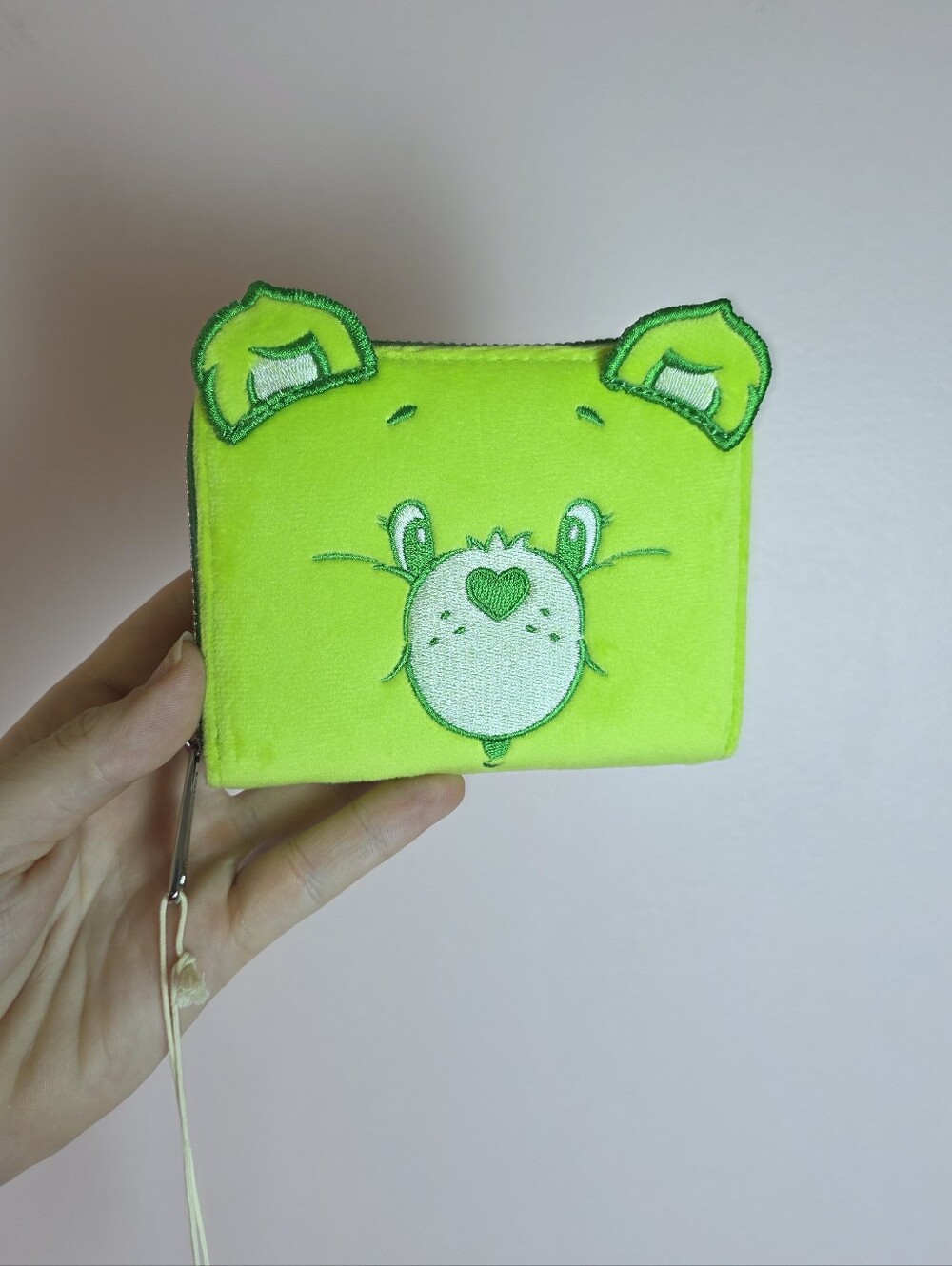 Loungefly Neon Green CareBear Wristlet Wallet